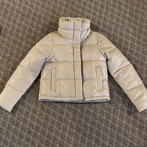 Abercrombie & Fitch Tan Mini Puffer Jacket - Small - Vegan Leather